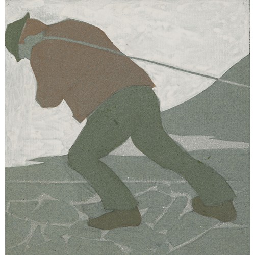 A Man Hauling on a Rope